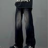 Nuevos Jeans de Tejido Retro Americano con Degradado para Hombre de Otoño, Diseño High Street, Pantalones Rectos Atractivos