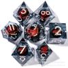 Novo conjunto de dados de resina pontiagudos de caveira mais vendido do fabricante dados afiados dados poliédricos dados de role-playing DND