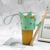 Lugar de fábrica dibujos animados lindo conejo juego de tazas para té de leche cuero PU exterior portátil té de leche café juego de tazas térmicas