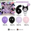 Morado negro animación de dibujos animados Sanrio kulomi película de aluminio cadena de bolas de látex traje fiesta de cumpleaños infantil transfronteriza