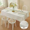 Toalha de Mesa Bordada de Algodão e Linho de Alta Qualidade Floral à Prova d'Água para Mesa de Jantar Simples Moderna para Mesa de Centro Capa de Mesa