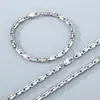Colar com Fivela Versátil Estilo Japonês Moda Tendência Corrente em U 4,5mm Eletrodepositado a Vácuo Conjunto de Pulseiras Masculinas de Aço Titânio