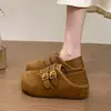 Novedad de otoño hebilla de cinturón de doble uso sandalias casuales de suela blanda estilo coreano 2026 sandalias de punta cerrada para mujer con plataforma para aumentar la altura estilo Birkenstock