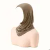 Venta Caliente de AliExpress Estilo Explosivo Algodón Merceizado Simple Cubrecabezas para Mujer Color Sólido Versátil Protector de Cuello Alta Elasticidad Capa Base Pasamontañas