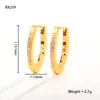Pendientes de Acero Inoxidable Multiestilo, Diseño de Patrón Escarchado Incrustado en Color Contrastante Dorado y Plateado, Pendientes Unisex de Moda y Personalizados
