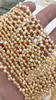 Cadena de collar de perlas de agua dulce lisas perforadas en el borde de 2-3 mm, doble cara, perlas barrocas irregulares pequeñas, material de collar semiacabado