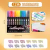 Bolígrafo de contorno especial de doble línea de gran venta transfronteriza para tarjeta de felicitación de estudiante DIY, periódico escrito a mano, bolígrafo marcador metálico de colores