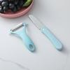 Set de Pelador de Melón y Cuchillo para Fruta de Dos Piezas, Plegable, Herramienta de Cocina Multifuncional, Cuchillos Dobles, Set de Cuchillos Portátil