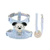 Correa para perro, arnés de tipo banda para el pecho, diseñado para perros pequeños y medianos, cachorros y razas como Teddy y Bichón Frisé; correa y cadena para pasear mascotas