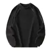 Suéter Tático Masculino Personalizado de Gola Alta Transfronteiriço Outono e Inverno Quente Solto Outdoor Cor Sólida Quente Respirável Forrado de Fleece Espessado