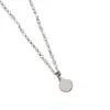 Collar de Acero Inoxidable en Stock Transfronterizo Acero Inoxidable Agujero Exterior Redondo Plano Cadena de Cruz en Blanco Láser UV Color Impresión Material Grabado