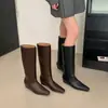 Botas Chelsea de caña recta, hasta la rodilla, nuevo estilo 2026, elegantes, con tacón oculto, caña ancha, botas de montar altas