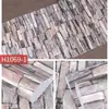 Papel de Parede Autoadesivo de PVC com Textura de Madeira de Tijolo, 45cm de Largura, para Decoração de Parede de Fundo de Quarto, Sala de Estar, Móveis