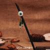 Horquilla de madera de ébano de imitación con borlas, horquilla con forma de paso, tocado antiguo para niños, accesorios para el cabello, horquilla para el cabello de ropa antigua, accesorios para el cabello