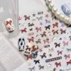 Pegatinas de Arte para Uñas 3D con Relieve de Pony con Patrón de Tela Retro Lindo para Año Nuevo Pegatinas de Decoración para Diario DIY Pegatinas para Uñas