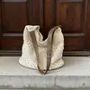 Bolsa Tejida de Hilo de Algodón Hueco Estilo Nuevo 2026 Transfronteriza para Mujer, Bolsa Tote de Gran Capacidad, Bolso de Hombro Cruzado para Vacaciones en la Playa