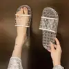 Zapatos de Cristal Retro Franceses de Liberación Rápida en Stock para Mujer Primavera/Verano 2025 Zapatos Bajos Individuales con una Sola Correa y Plisados Planos