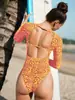 Traje de Surf Estilo Nuevo Europeo y Americano 2025 Pequeño Fresco Floral Ajustado Sexy de una Pieza