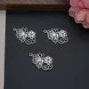 Accesorios de Joyería Vintage DIY Aro de Plata Antigua Mariposa Loto Colgante de Múltiples Agujeros Pasador de Pelo Collar Materiales Hechos a Mano