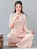 Traje Zen Casual Holgado de Algodón y Lino Estilo Chino Retro Nuevo de Verano Traje de Té de Meditación de Temperamento Traje de Tai Chi Traje de Yoga