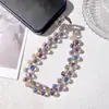 2024 Cadena de teléfono móvil flash famosa en Internet nueva cadena de teléfono móvil cadena de muñeca cadena de cristal cuerda anti-pérdida pequeña fresca cristal para mujer