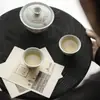 Tazas de Té Antiguas Pintadas a Mano de los Cuatro Caballeros de las Dinastías Tang y Song, Juego de Té Gongfu Taza Individual de Cerámica, Taza Roja Bajo Esmalte con Borde Plateado