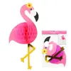 Decoración para fiesta de cumpleaños con temática de flamencos hawaianos, arreglo de bolas de panal de piña, suministros para banderas, abanico de papel, decoración de flores