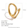Moda Ins Europeia e Americana Nicho Luxo Leve Minimalista Aço Inoxidável Banhado a Ouro 18K Elegante Simples Anel Aberto para Mulheres