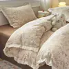 Conjunto de Roupa de Cama de Algodão Puro Classe A Quatro Peças Novo Modelo 2025 Lençol de Cama 100% Algodão Capa de Edredom Roupa de Cama Estudante Solteiro Dormitório Conjunto de Três Peças 4