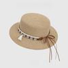 Sombrero de copa plana de paja anti-ultravioleta UV japonés, elegante lazo, verano, parasol, sombrero protector solar para niños