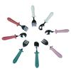 Juego de Cubiertos de Acero Inoxidable 304 con Mango de Silicona, Cuchillo y Tenedor para Bebé de Dos Piezas, Juego de Vajilla para Complemento Alimenticio de Bebé