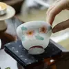 Xícaras de Chá de Porcelana Branca, Argila de Jade Pintada à Mão das Dinastias Tang e Song com Design de Hibisco, Xícaras de Chá de Cerâmica em Forma de Cabaça, Conjuntos de Chá Kung Fu, Xícaras de Chá Domésticas para Beber Chá e Degustar Chá