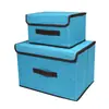 Fábrica de Jiangxi Caja de Almacenamiento de Ropa Plegable de Tela No Tejida Impresa con Tapa Contenedor Plegable Multiusos para Ropa Juego de Dos Piezas Lote