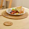 Esterillas Aislantes del Calor, Posavasos, Esterillas Tejidas de Ratán para el Hogar Anti-quemaduras para Ollas, Posavasos para Tazones, Esterillas de Mesa Resistentes a Altas Temperaturas, Esterillas para Platos Resistentes al Calor, Soportes para Tetera