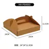 Caixa de Pizza Portátil Biodegradável, Caixa de Embalagem Descartável Personalizada para Comida para Levar, Papel Kraft Espessado, Certificado FSC