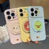 Soporte de Expresión de Osito Lindo Compatible con Funda de Teléfono Apple 18ProMax 17 Dibujos Animados Huawei Xiaomi 15 Ventana Grande