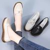 Sapatos de Mãe Transfronteiriços Sola Macia de Tendão de Boi Sapatos Confortáveis para Mulheres Outono Sapatos Rasteiros de Camada Única para Meia-idade e Idosos Slip-on Tamanho Grande Sapatos Doug