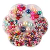 Perlas de Imitación ABS Perforadas de Tamaños Mixtos de 3-12 mm Accesorios para Joyería DIY Materiales Perlas de Plástico Cuentas para Ensartar Perlas de Imitación Perlas Sueltas