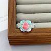 Anillo de Mariposa Colorido Esmaltado Francés Nicho Exquisito Anillo Vintage Fresco Temperamento de Hada Anillo Abierto para Índice
