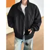 Chaqueta casual funcional deconstruida para hombre, chaqueta deportiva de otoño para exteriores a prueba de tres elementos con cuello alto, cortavientos moderno de corte holgado