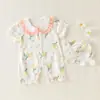 Ropa de Verano para Bebé Todo en Uno de Algodón Sin Huesos Ropa de Casa Fina de Manga Corta para Bebé Ropa para Aire Acondicionado para Bebé Ropa para Gatear