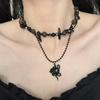 Pingente de caveira Diablo Irregular com contas Clavícula Corrente Doente Estilo Frio Doce Tempero Punk Colar