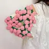 Pacote de Material para Manta de Crochê DIY com Lã - Buquê de Lírios-do-Vale e Rosas Transformado em Buquê - Presente Criativo