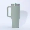 Taza de Hielo con Asa de 40 oz Transfronteriza de Acero Inoxidable 304 con Aislamiento al Vacío para Exteriores y Coche con Popote