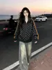 Sudadera de Marca de Moda Estilo Americano a Rayas con Cuello Alto y Estampado de Estrellas para Mujer, Chaqueta Deportiva Casual Otoño e Invierno, Novedad Otoño 2026