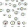 Flor de doble capa de tamaño transfronterizo mezclada con placa de girasol de 100 colores, hebilla de diamante de cristal cosida a mano, accesorios de joyería DIY