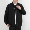 Jaqueta bomber masculina estilo aviador com gola alta, marca moderna, fina para primavera e outono, versátil, funcional, roupa de trabalho, casaco casual, jaqueta de beisebol