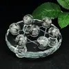 Placa de matriz de siete estrellas de bola de cristal de piedra natural transfronteriza adornos de feng shui logo de mineral de piedra original pulido adornos para el hogar sala de estar porche