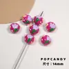 Flor de Tulipa Joias de Contas Pintadas à Mão DIY Feito à Mão Colorido Furo Reto Brincos de Contas Pulseira Colar Corrente de Celular Corda