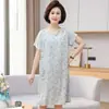 Bata de Algodón y Seda para Mujeres de Mediana Edad y Mayores Verano 2026 Nuevo Pijama de Algodón Artificial Conjunto de Ropa para el Hogar para Mamá Manga Corta